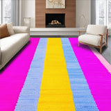 Ultra Soft Area Rug, Non Slip, Stain Resistant, Washable Area Rugs for Living Room, Bedroom, Eclectic Rainbow Splash Patterns(Yellow)