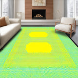 Ultra Soft Area Rug, Non Slip, Stain Resistant, Washable Area Rugs for Living Room, Bedroom, Sunny Playful Curved Motif(Yellow)