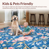 Ultra Soft Area Rug, Non Slip, Stain Resistant, Washable Area Rugs for Living Room, Bedroom, Contemporary Colorful Geometric Elements(Blue)