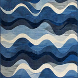 Chic Minimalist Fluid Line Composition(Blue)