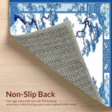 Ultra Soft Area Rug, Non Slip, Stain Resistant, Washable Area Rugs for Living Room, Bedroom, Chinoiserie Floral Elegance Motif(Blue)