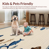 Vibrant Blue Marine Life Design(Beige)