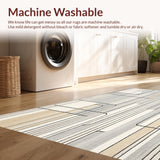 Abstract Line Art Area in Muted Beige and Grey Palette(Beige)