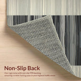 Ultra Soft Area Rug, Non Slip, Stain Resistant, Washable Area Rugs for Living Room, Bedroom, Rustic Black and White Geometric Flair(Gray)