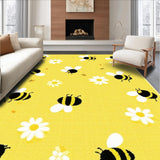 Ultra Soft Area Rug, Non Slip, Stain Resistant, Washable Area Rugs for Living Room, Bedroom, Nature-Infused Black and Yellow Style(Yellow)