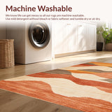 Ultra Soft Area Rug, Non Slip, Stain Resistant, Washable Area Rugs for Living Room, Bedroom, Traditional Antique Abstract Style(Orange)