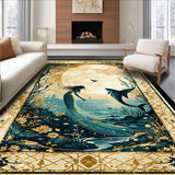 Ultra Soft Area Rug, Non Slip, Stain Resistant, Washable Area Rugs for Living Room, Bedroom, Whimsical Soft Tones Floor Mat(Gold)
