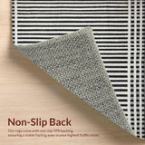 Ultra Soft Area Rug, Non Slip, Stain Resistant, Washable Area Rugs for Living Room, Bedroom, Minimalist Dual Tone Stripe With Handcrafted Layered Lines(Black)