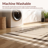 Ultra Soft Area Rug, Non Slip, Stain Resistant, Washable Area Rugs for Living Room, Bedroom, Chic Checkered Rustic Elegance(Beige)