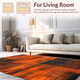 Ultra Soft Area Rug, Non Slip, Stain Resistant, Washable Area Rugs for Living Room, Bedroom, Irregular Geometric Lava Effect(Orange)
