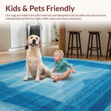 Ultra Soft Area Rug, Non Slip, Stain Resistant, Washable Area Rugs for Living Room, Bedroom, Charming Ribbon Bow Rug Microfiber Preppy Aesthetic Scalloped Edge Bath Mat(Blue)