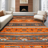 Ultra Soft Area Rug, Non Slip, Stain Resistant, Washable Area Rugs for Living Room, Bedroom, Elegant Oval Shape with Depth(Orange)