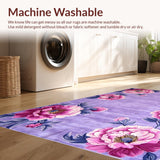 Ultra Soft Area Rug, Non Slip, Stain Resistant, Washable Area Rugs for Living Room, Bedroom, Modern Elegant Circular Aesthetic(Purple)