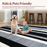 Ultra Soft Area Rug, Non Slip, Stain Resistant, Washable Area Rugs for Living Room, Bedroom, Rustic Fuzzy Trellis Design(Black)