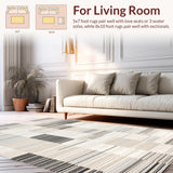 Ultra Soft Area Rug, Non Slip, Stain Resistant, Washable Area Rugs for Living Room, Bedroom, Chic White Fluffy Wave Aesthetic(Beige)
