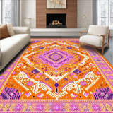 Ultra Soft Area Rug, Non Slip, Stain Resistant, Washable Area Rugs for Living Room, Bedroom, Contemporary Warm Palette Design(Orange)