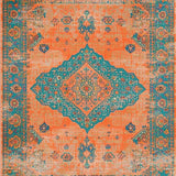 Ultra Soft Area Rug, Non Slip, Stain Resistant, Washable Area Rugs for Living Room, Bedroom, Vibrant Teal and Orange Artistic Pattern(Orange)