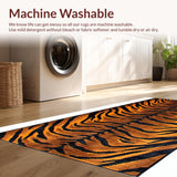 Ultra Soft Area Rug, Non Slip, Stain Resistant, Washable Area Rugs for Living Room, Bedroom, Chic Rustic Tiger Motif Elegance(Black)