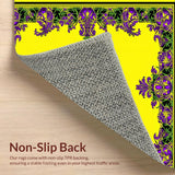 Ultra Soft Area Rug, Non Slip, Stain Resistant, Washable Area Rugs for Living Room, Bedroom, Festive Carnival Mask Aesthetic(Yellow)