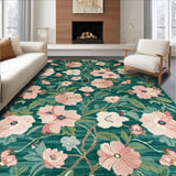 Ultra Soft Area Rug, Non Slip, Stain Resistant, Washable Area Rugs for Living Room, Bedroom, Rustic Botanical Green Palette(Green)