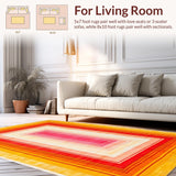 Ultra Soft Area Rug, Non Slip, Stain Resistant, Washable Area Rugs for Living Room, Bedroom, Striking Bright Tiled Artwork Style(Yellow)
