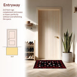 Ultra Soft Area Rug, Non Slip, Stain Resistant, Washable Area Rugs for Living Room, Bedroom, Bold Contemporary Dice Composition(Red)