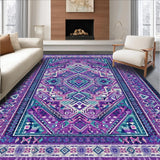 Ultra Soft Area Rug, Non Slip, Stain Resistant, Washable Area Rugs for Living Room, Bedroom, Whimsical Multicolor Textile Art(Purple)