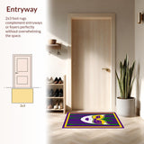 Ultra Soft Area Rug, Non Slip, Stain Resistant, Washable Area Rugs for Living Room, Bedroom, Eclectic Festive Geometric Arrangement(Purple)