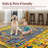 Ultra Soft Area Rug, Non Slip, Stain Resistant, Washable Area Rugs for Living Room, Bedroom, Elegant Area Grippers with Geometric for Vibrant Spaces(Yellow)