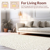 Ultra Soft Area Rug, Non Slip, Stain Resistant, Washable Area Rugs for Living Room, Bedroom, Trunding Farmhouse Hallway Kitchen Shaggy Runner(Beige)