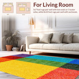 Ultra Soft Area Rug, Non Slip, Stain Resistant, Washable Area Rugs for Living Room, Bedroom, Machine Washable Pastel Girls Bedroom Rug(Orange)