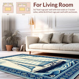 Ultra Soft Area Rug, Non Slip, Stain Resistant, Washable Area Rugs for Living Room, Bedroom, Vibrant Sailboat Coastal Theme(Blue)
