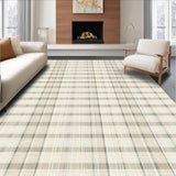 Ultra Soft Area Rug, Non Slip, Stain Resistant, Washable Area Rugs for Living Room, Bedroom, Sleek Neutral Geometric Motif(Beige)