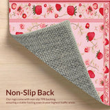 Ultra Soft Area Rug, Non Slip, Stain Resistant, Washable Area Rugs for Living Room, Bedroom, Bright Cheerful Blossom Theme(Pink)
