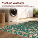 Ultra Soft Area Rug, Non Slip, Stain Resistant, Washable Area Rugs for Living Room, Bedroom, Botanical Shaggy Earthy Charm(Green)