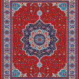 Ultra Soft Area Rug, Non Slip, Stain Resistant, Washable Area Rugs for Living Room, Bedroom, Traditional Red Medallion Living Room Area Rug(Red)