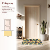 Ultra Soft Area Rug, Non Slip, Stain Resistant, Washable Area Rugs for Living Room, Bedroom, Modern Vibrant Fishing Bathmat for Kids Room(Gold)