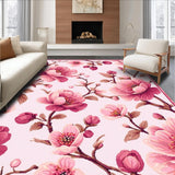 Ultra Soft Area Rug, Non Slip, Stain Resistant, Washable Area Rugs for Living Room, Bedroom, Vibrant Cheerful Garden Pattern(Pink)