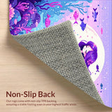 Ultra Soft Area Rug, Non Slip, Stain Resistant, Washable Area Rugs for Living Room, Bedroom, Whimsical Pastel Mermaid Aesthetic(Purple)