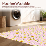 Ultra Soft Area Rug, Non Slip, Stain Resistant, Washable Area Rugs for Living Room, Bedroom, Delicate Floral Modern Aesthetic(Pink)