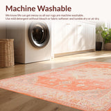 Ultra Soft Area Rug, Non Slip, Stain Resistant, Washable Area Rugs for Living Room, Bedroom, Transitional Warm Tones Arrangement(Orange)