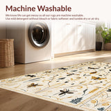 Ultra Soft Area Rug, Non Slip, Stain Resistant, Washable Area Rugs for Living Room, Bedroom, Elegant Earthy Insect Design(Beige)