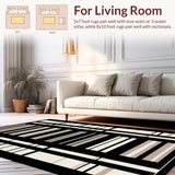 Ultra Soft Area Rug, Non Slip, Stain Resistant, Washable Area Rugs for Living Room, Bedroom, Luxurious Graphic Hide Design(Beige)
