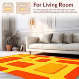 Ultra Soft Area Rug, Non Slip, Stain Resistant, Washable Area Rugs for Living Room, Bedroom, Unique Child-Friendly Decorative Element(Yellow)