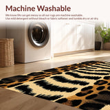 Ultra Soft Area Rug, Non Slip, Stain Resistant, Washable Area Rugs for Living Room, Bedroom, Handmade Tiger Skin Couch Decor Accent Rug(Beige)