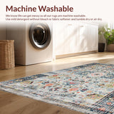 Ultra Soft Area Rug, Non Slip, Stain Resistant, Washable Area Rugs for Living Room, Bedroom, Cozy Neutral Toned Abstract Design(Gray)