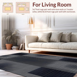 Ultra Soft Area Rug, Non Slip, Stain Resistant, Washable Area Rugs for Living Room, Bedroom, Vibrant Urban Abstract Arrangement(Gray)