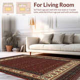 Ultra Soft Area Rug, Non Slip, Stain Resistant, Washable Area Rugs for Living Room, Bedroom, Comfortable Textured(Red)