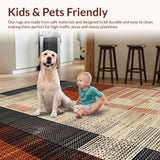 Ultra Soft Area Rug, Non Slip, Stain Resistant, Washable Area Rugs for Living Room, Bedroom, Trendy Neutral Toned Rustic Decor(Orange)