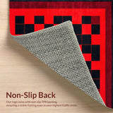 Ultra Soft Area Rug, Non Slip, Stain Resistant, Washable Area Rugs for Living Room, Bedroom, Dynamic Minimalist Patterned Surface(Red)